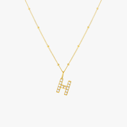 Pearl Initial Necklace