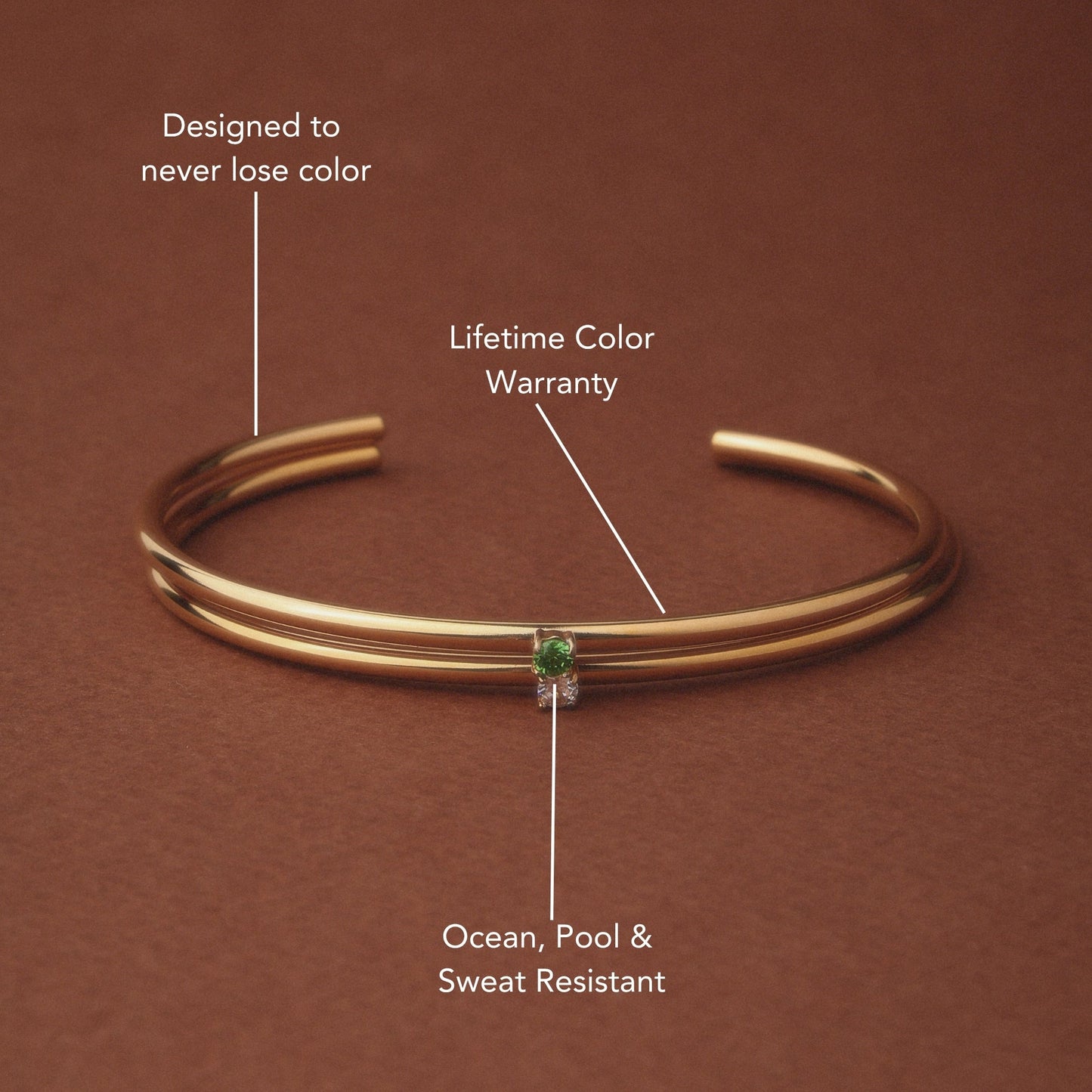 Thin Emerald Cuff